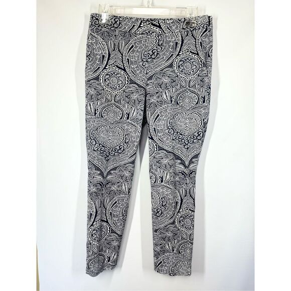 1--- Talbots Chatham Ankle Pants - Curvy Fit - Paisley Size 6 Petite - Picture 1 of 9